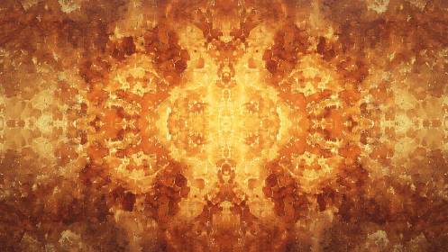 Warm Abstract Symmetrical Pattern with Rustic Texture Effect.