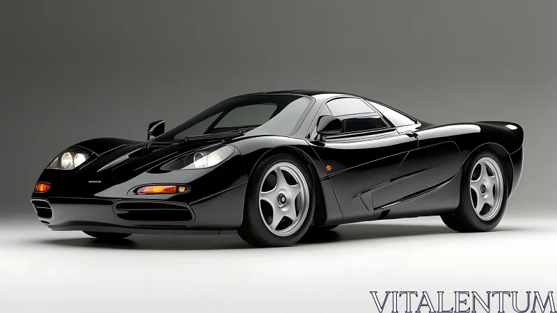 Midnight black hypercar idol poised like a coiled thunderbolt.