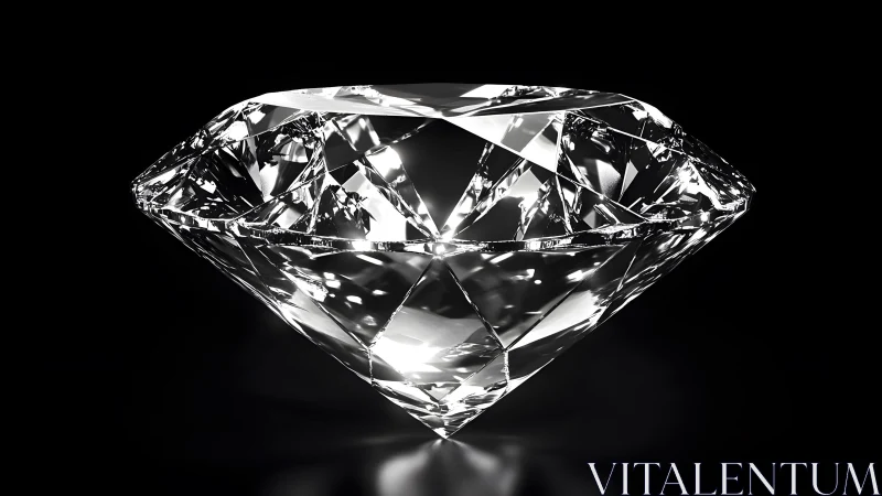 Brilliant cut diamond on black background, high-detail realism. Brilliant cut diamond on black background, high-detail realism.