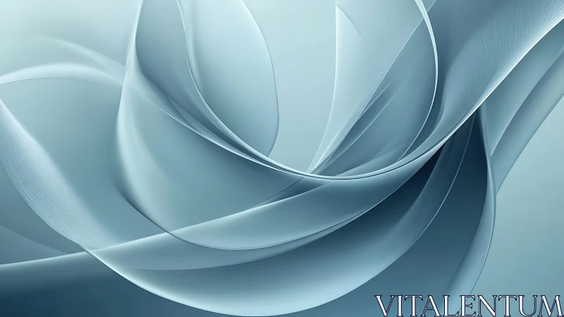 Elegant Abstract Blue Swirl with Smooth Flowing Lines, Digital Art.