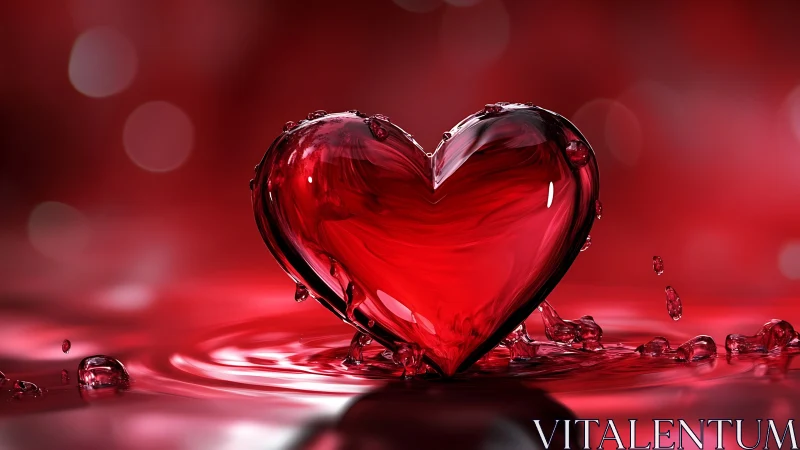 Crimson Heart Erupts in Liquid Passion