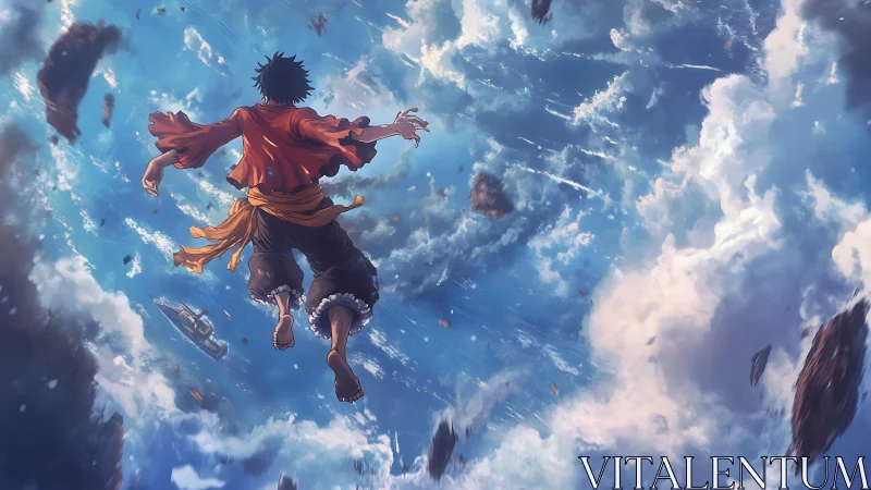 Skyward leap into a bright, drifting ocean of clouds.