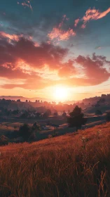 Copper meadow sunrise pouring fire over quiet valleys.