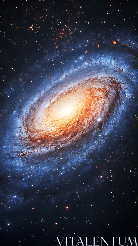 Spiral galaxy core rendered with dense star fields and color grading