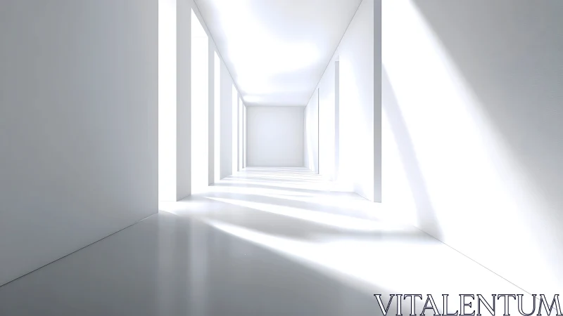 Receding Geometric Corridor Through Volumetric Light.