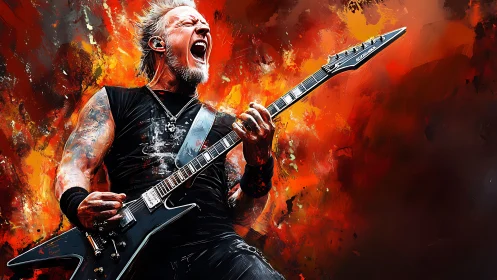 Guitar firestorm and fierce stage energy in full roar.