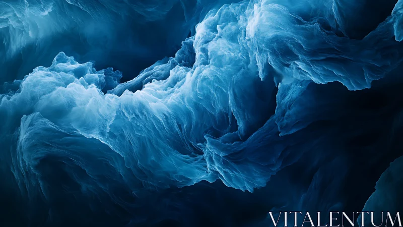 Subsurface cyan vortex rendered as volumetric fluid abstraction