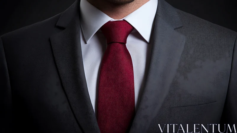 Professional businessman in charcoal suit and burgundy tie composition.