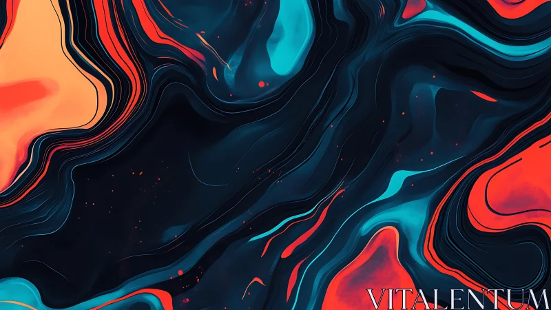 Molten tides of neon lava swirl through midnight currents.