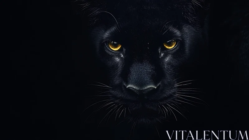 Captivating Black Panther with Piercing Golden Eyes
