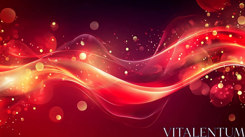 Luminous Ribbon Dance: Molten Energy Flows Through Crimson Space.