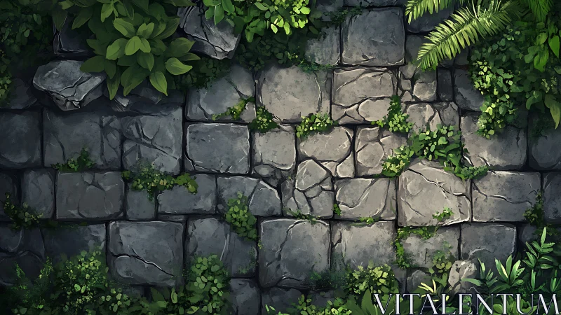 Weathered stone path welcomes soft, wandering forest light