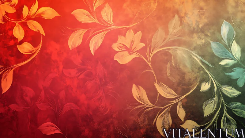 Glowing floral vines drifting across a sunlit color haze.