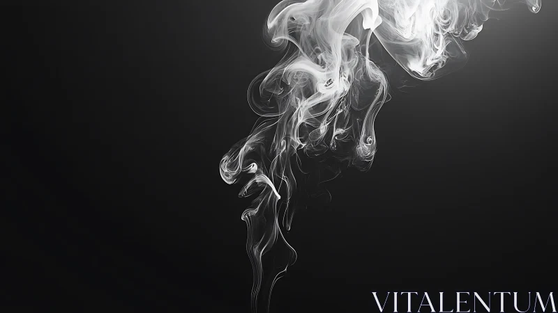 Dancing curls of silver smoke on a quiet dark backdrop.