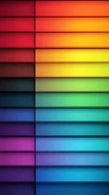 Layered rainbow gradient panels form vivid color spectrum.