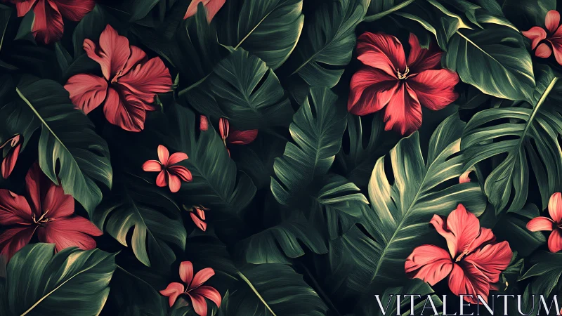 Crimson Blooms Orchestrate Their Dark Garden Symphony