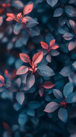 Bokeh-isolated foliage with teal-orange chromatic split-toning.