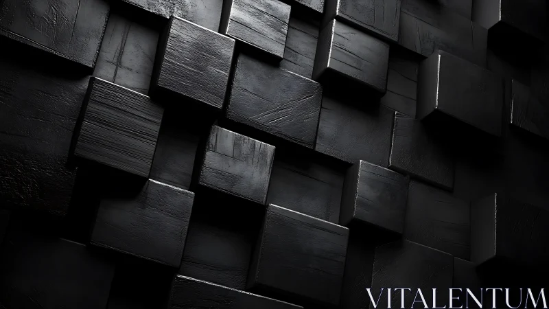 Midnight monolith blocks stacking shadows in quiet tension.