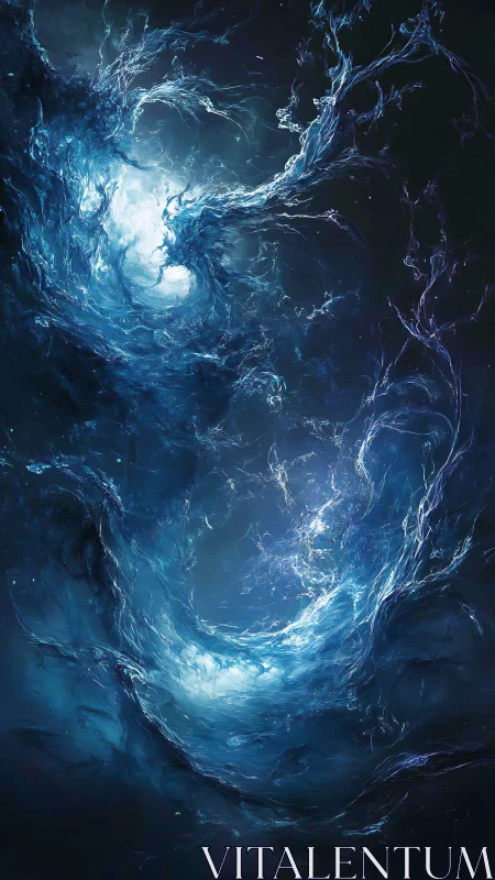 Gentle blue cosmic whirlpool of light and quiet energy.