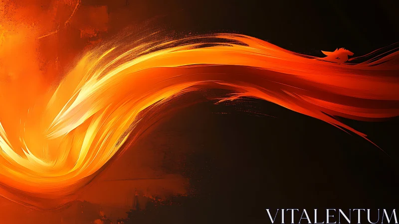 Fire-tail dragon sweeping through a molten twilight sky.