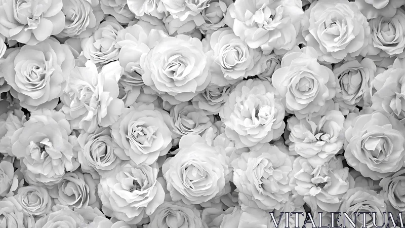 Monochromatic Rose Densely Layered Floral Composition Study