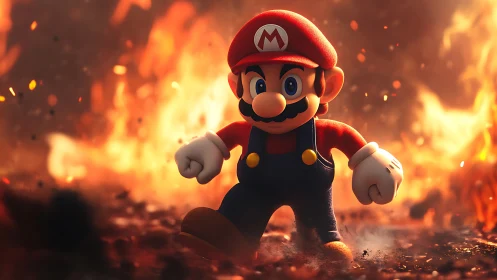 Mario Confronts Inferno in Epic Gaming Showdown.