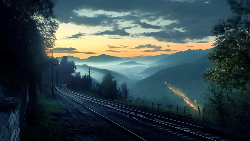 Twilight rails curl through misty mountains and secret valleys.