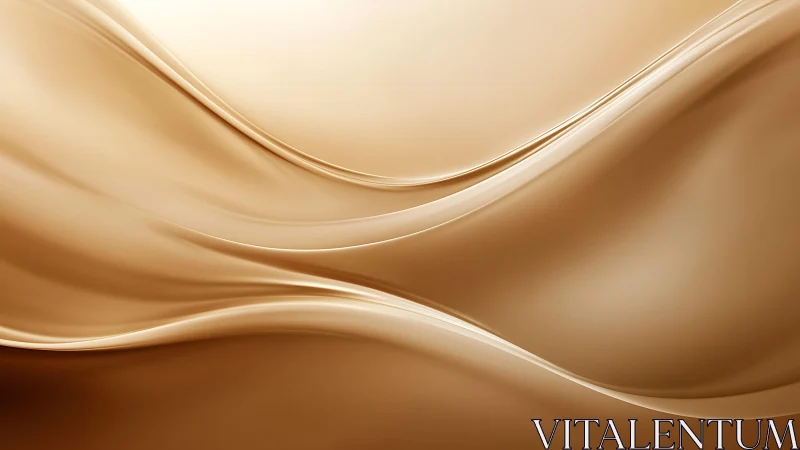 Elegant flowing waves in smooth golden abstract style background.