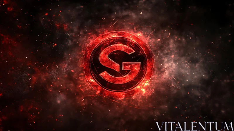 Glowing crimson SG emblem radiates within volatile nebular field