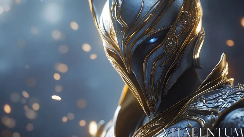 Gilded starborn paladin with ember-lit celestial gaze.