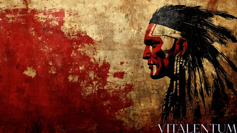 Profile portrait set against a distressed red mural.