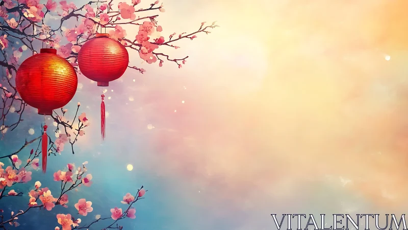 Lanterns drifting through cotton-candy spring twilight skies.