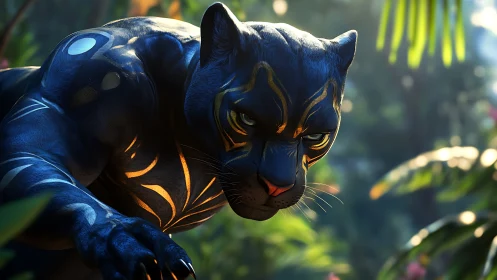 Midnight Panther: Luminous Prowler of Dreams.