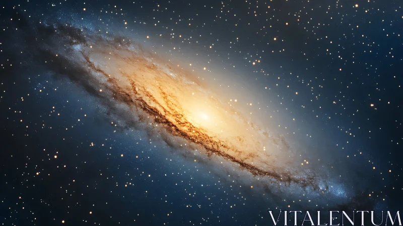 Spiral galaxy core with dense glowing star field view.