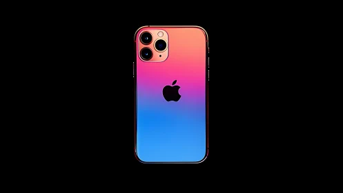 iPhone 11 Pro with Gradient Rainbow Back Design.