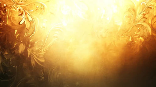 Radiant golden flourish with ornate swirling light patterns.