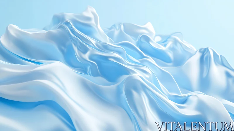 Abstract silky blue waves with smooth flowing texture, minimalistic style.
