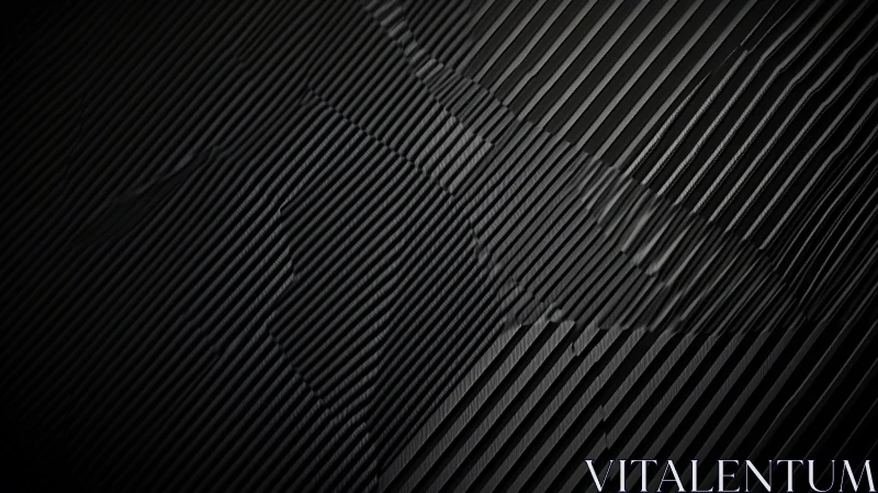 Angled black ribbed planes form a minimal geometric surface study