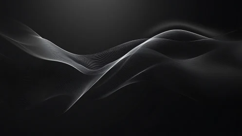 Monochrome linear waveforms on dark gradient background.