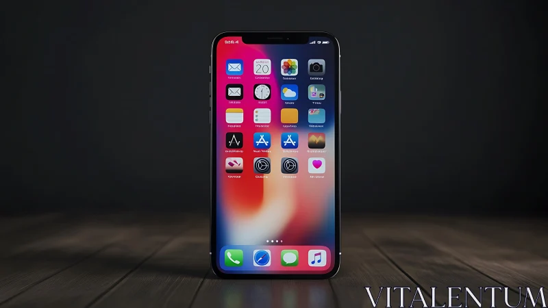 Vibrant iPhone Home Screen Glowing with Apps and Color.