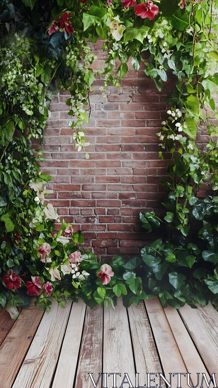 Climbing Blooms Frame Rustic Brick Gateway