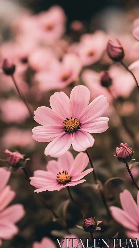 Cosmos Bipinnatus Shallow Depth Field Botanical Study.