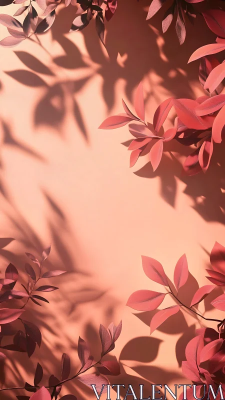 Soft coral leaves and shadows in quiet afternoon light.