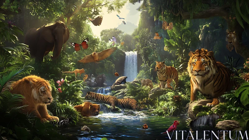 Jungle Paradise: Wildlife Sanctuary at Waterfall