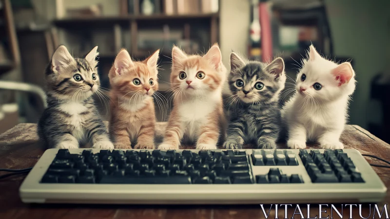 Five Adorable Kittens Discover Technology Together.