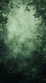 Foliage Frame Composition with Central Void Space