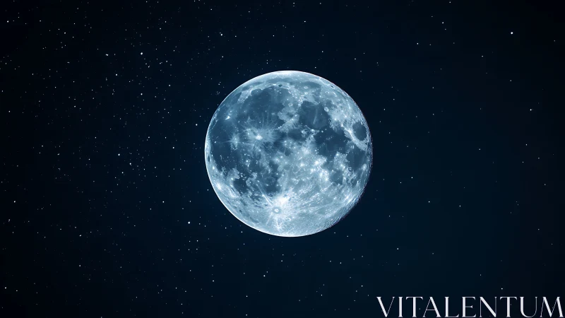 Lunar disc rendered in crisp high-contrast astrophotographic detail