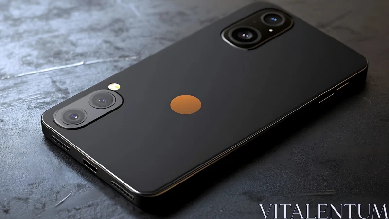 Premium black smartphone with dual rear camera system and metallic accents