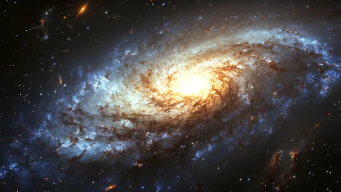 Starlit spiral galaxy unspools glowing arms across deep space