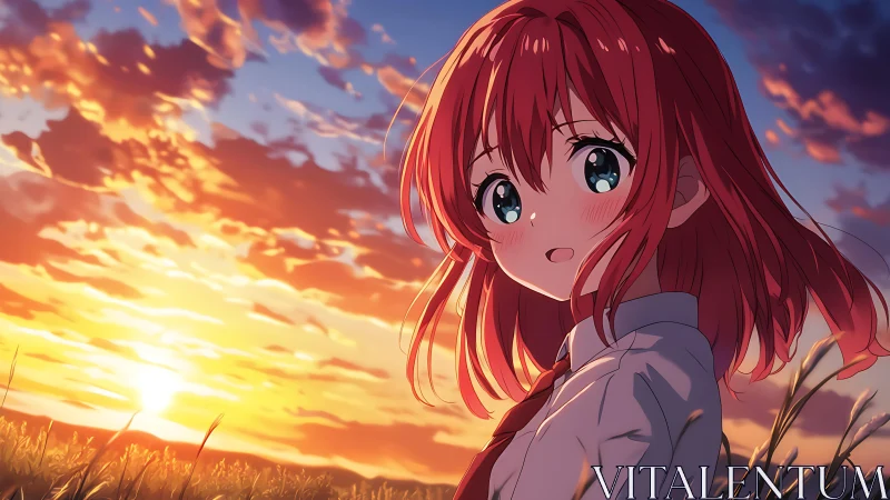 Sunset confession glow with a shy red haired schoolgirl.